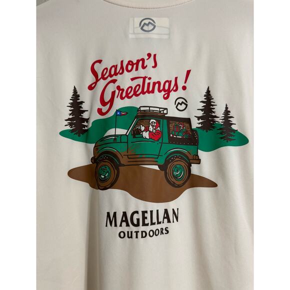 Magellan Seasons Greetings Texas Santa Jeep LS Tee Small - Picture 2 of 5